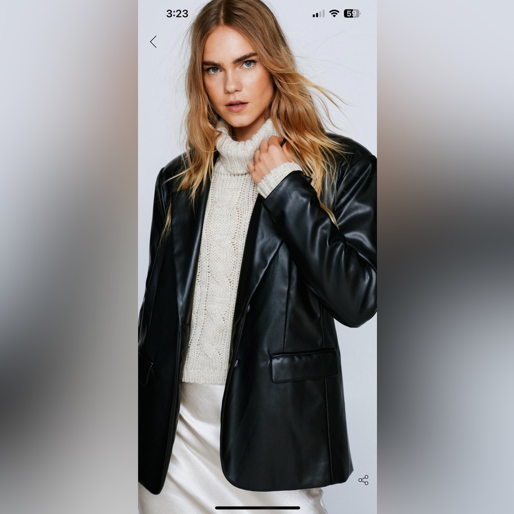 NastyGal leather blazer NWT